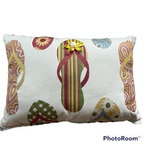 Dakota House Flip Flop Rectangular Throw Pillow 17” x 10 1/2”